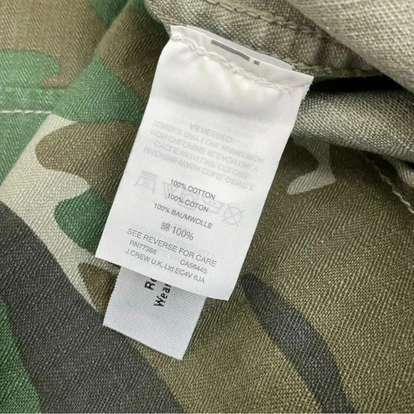 J. Crew Green Camo Camouflage Utility Jacket XS - Picture 5 of 7